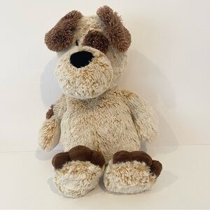 Animal Adventure Tan Puppy Dog Plush Stuffed Toy Spots Brown Toes 15” Lovey